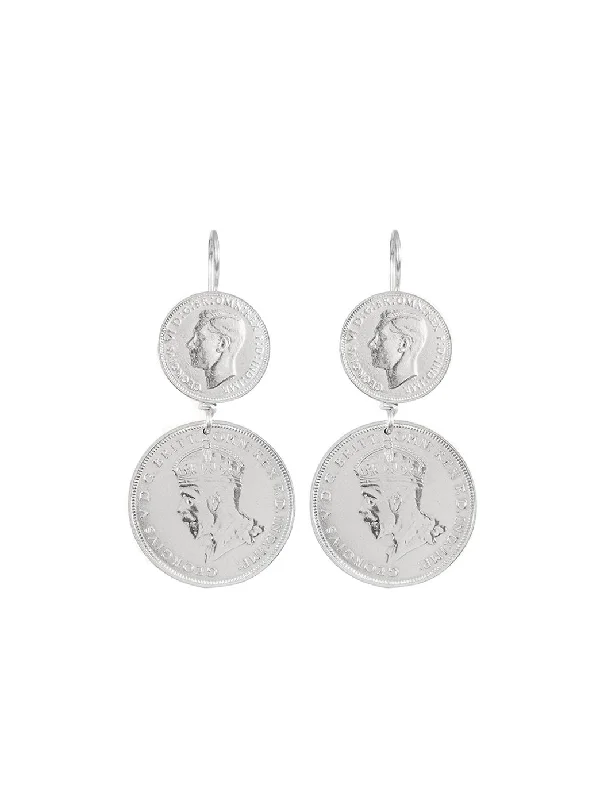 Bridesmaid Earrings-Double Coin Earrings