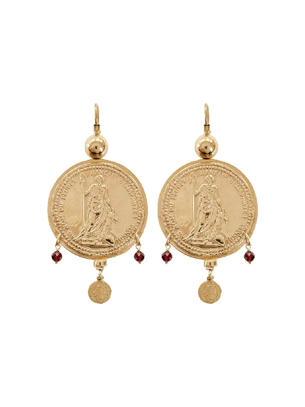 Diamond Stud Earrings-Gold Monster Gypsy Coin Earrings