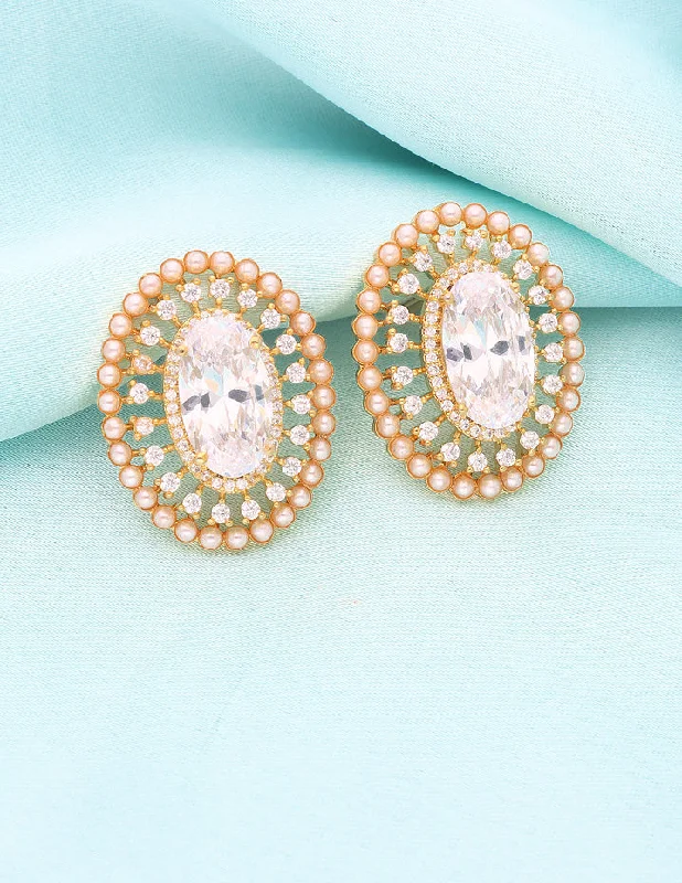 Chic Gemstone Earrings-Designer Zirconia Stud Earrings