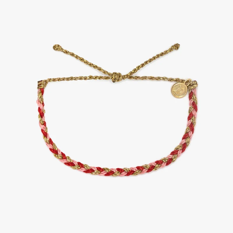 Natural Stone Bracelet-Red Cross XOXO Mixed Mini Braided Bracelet