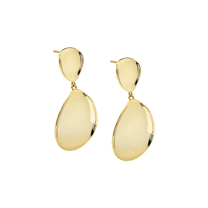 Handmade Gold Earrings-Gold Smooth Teardrop Earrings