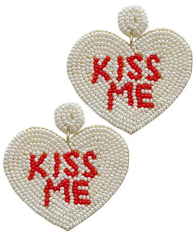 Diamond Stud Earrings-Kiss Me Beaded Earrings