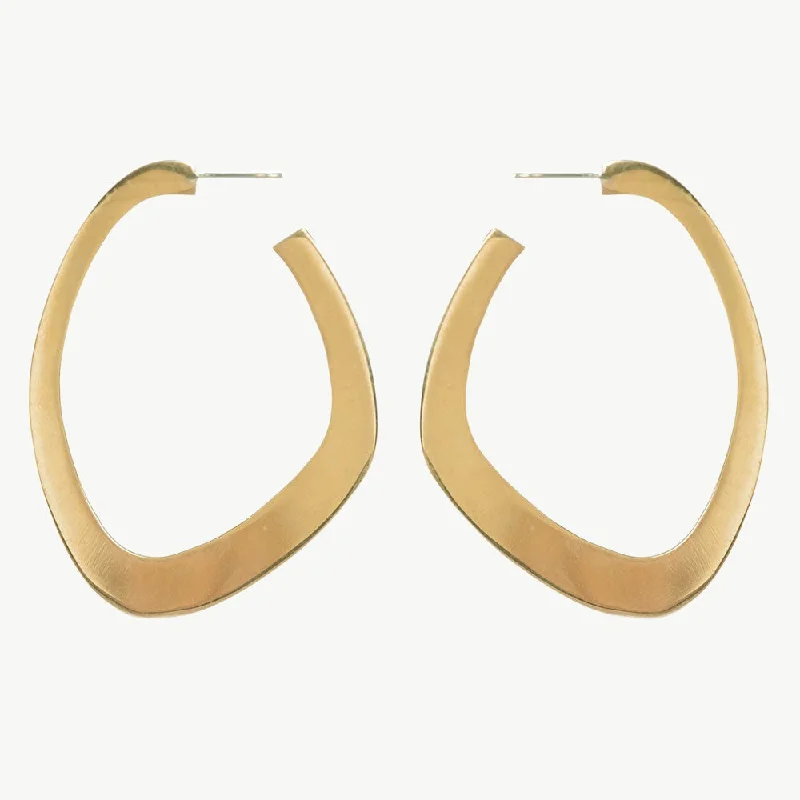 Gemstone Stud Earrings-Sabi Flat Hoop Earrings