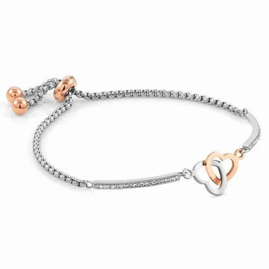 Sterling Silver Bracelet-Nomination Milleluci Interlocking Hearts Bracelet