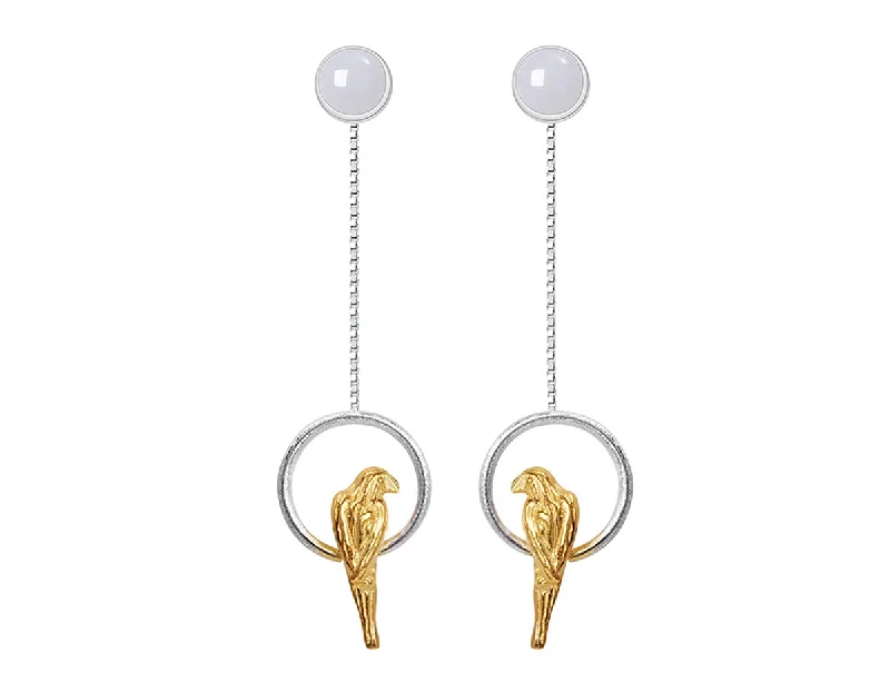 Simple Gold Hoop Earrings-Parrot Earring