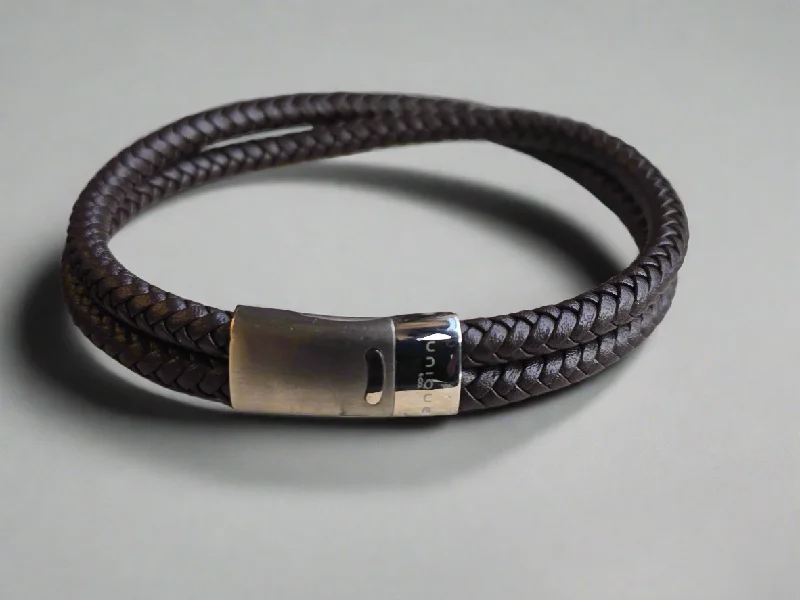 Custom Infinity Bracelet-Unique & Co Magnetic Steel Clasp Double Row Leather Bracelet - Various Colours