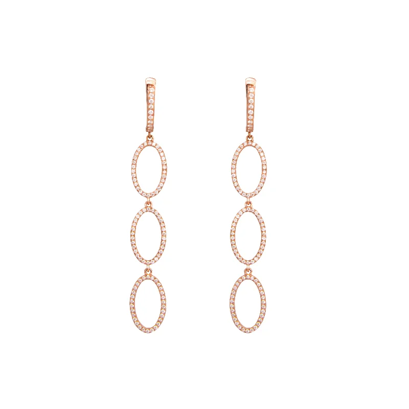 Diamond Drop Earrings-Drops of Grace Rose Gold Earrings