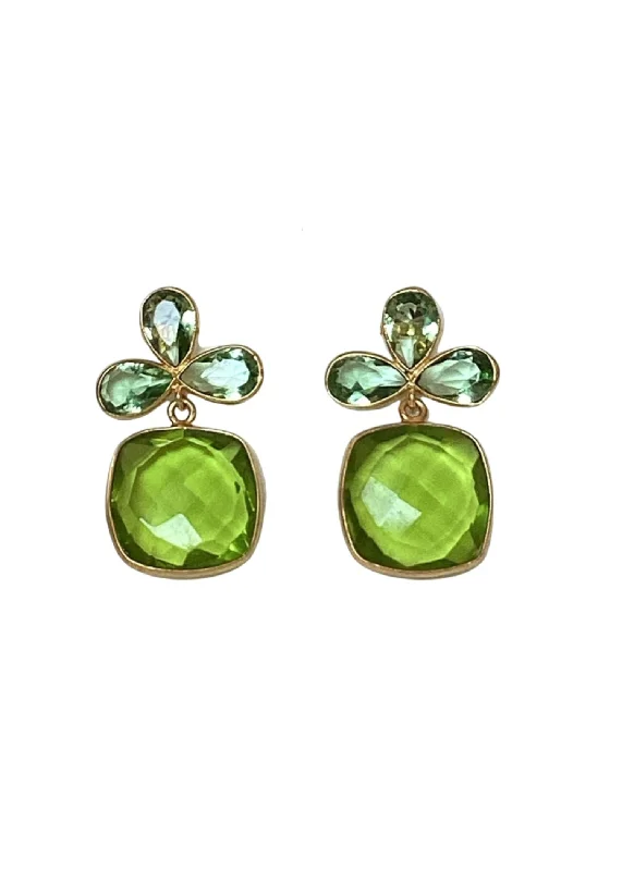 Artistic Drop Earrings-DABNEY EARRINGS - GREEN