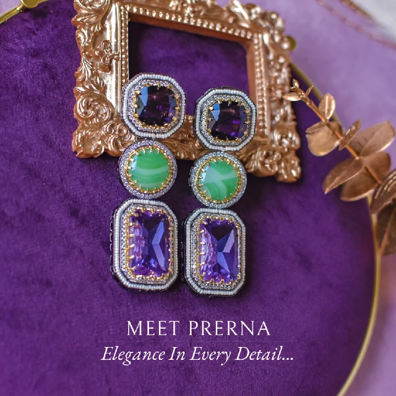 Floral Drop Earrings-Prerna Earrings