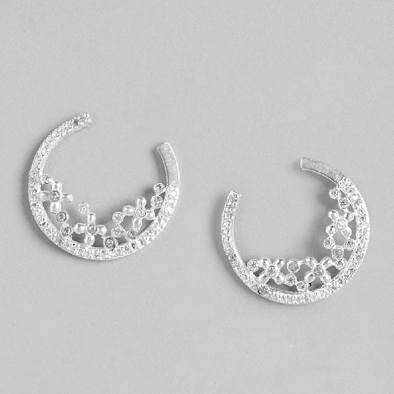 Wedding Pearl Earrings-Silver Earring