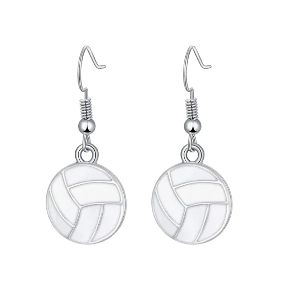 Simple Pearl Drop Earrings-White Volleyball Earrings