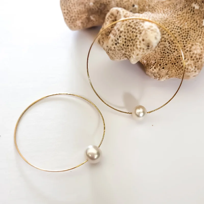 Bridal Earrings for Weddings-Gold Hula Hoop Earrings