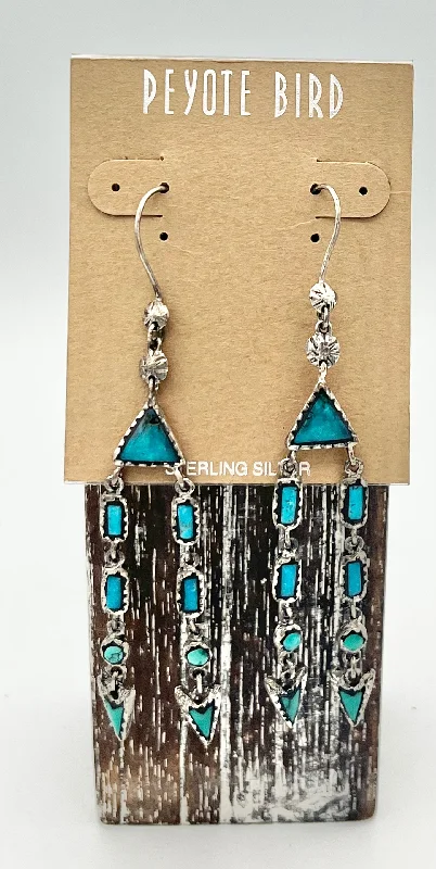 Pink Gold Earrings-Turquoise dangle Earrings