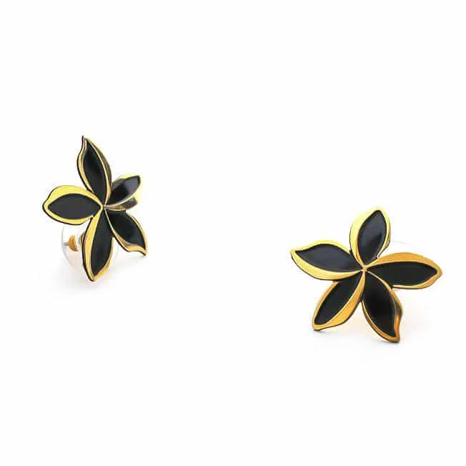 Sterling Stud Earrings-Plumeria Melia Medium Earrings