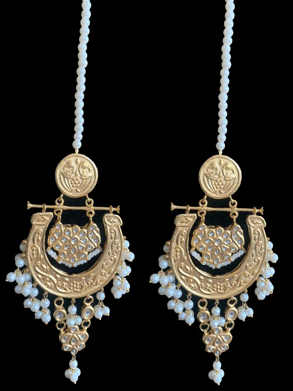 Hoop Earrings for Women-DER262 Jaza kundan chandbali earrings with pearls( READY TO SHIP)