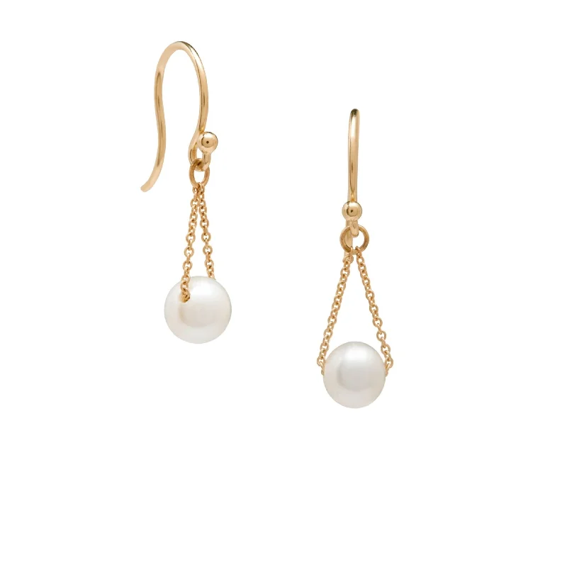 Luxury Gemstone Earrings-<!--ER400-->short pearl swing earrings